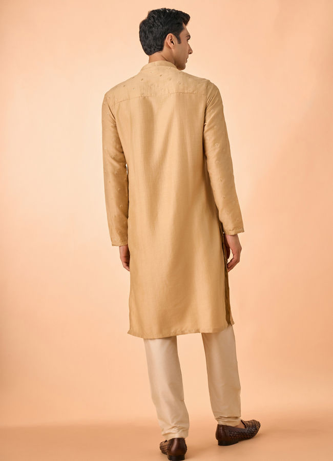 Manyavar Men Elegant Fawn Kurta Pajama