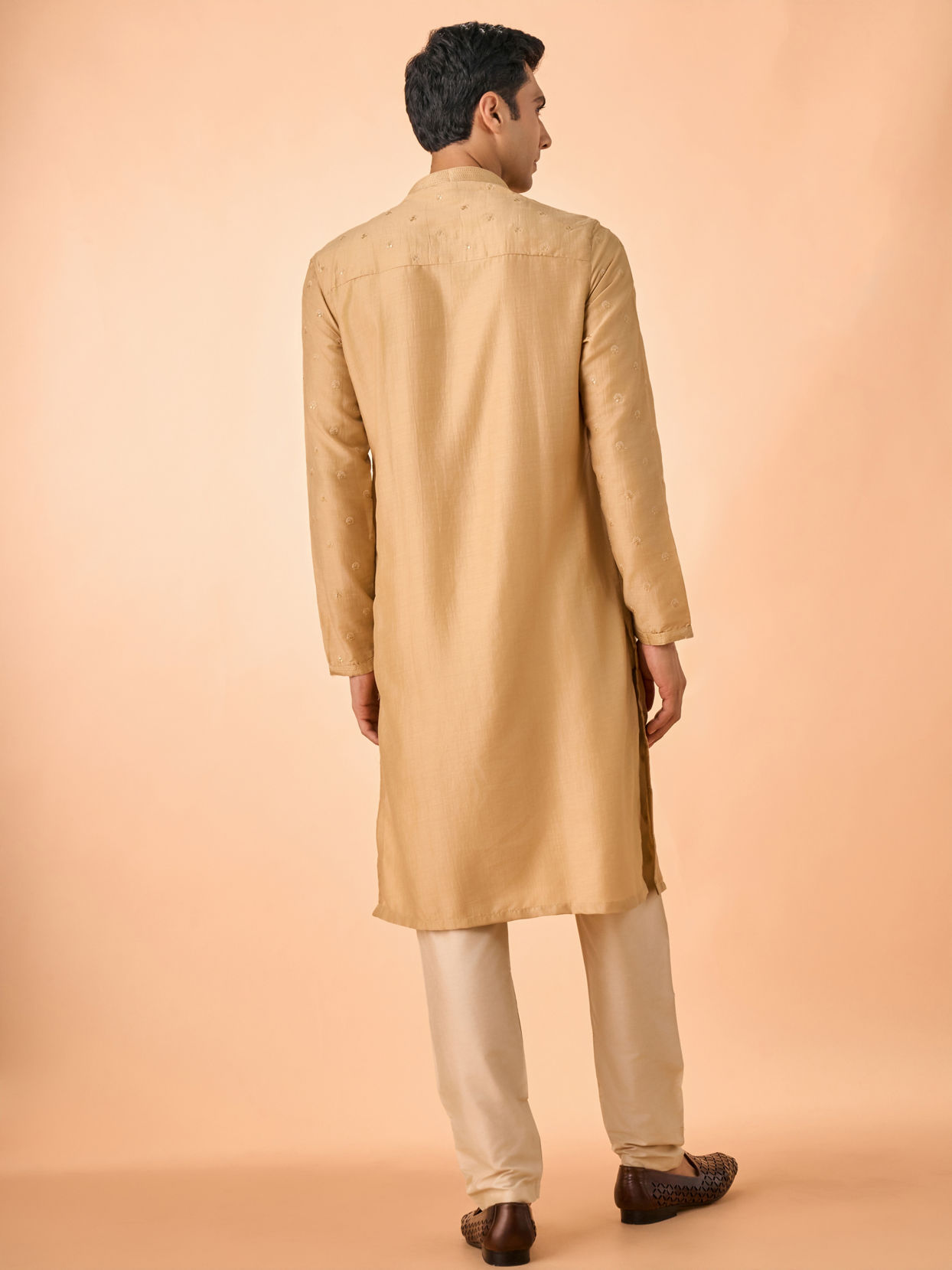 Manyavar Men Elegant Fawn Kurta Pajama