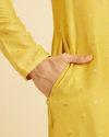 Manyavar Men Radiant Mustard Exquisite Kurta Pajama
