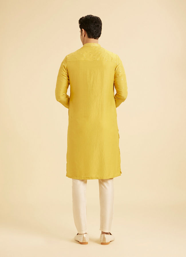 Manyavar Men Radiant Mustard Exquisite Kurta Pajama