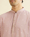 Manyavar Men Dusty Pink Buta Patterned Kurta Set with Patra Work image number 1