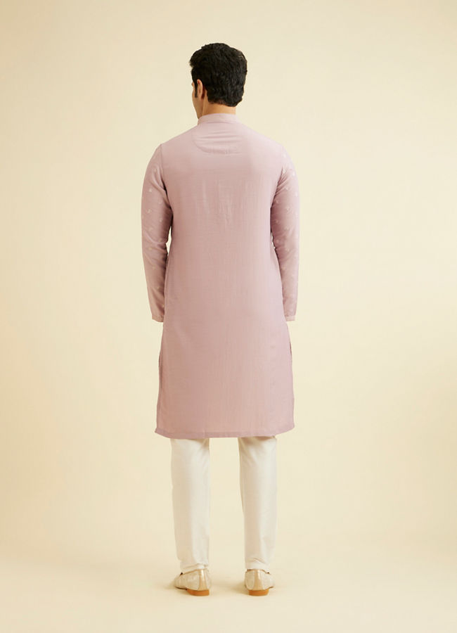 Manyavar Men Dusty Pink Buta Patterned Kurta Set with Patra Work