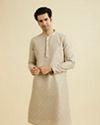 Manyavar Men Sleek Light Grey Elegance Kurta Pajama