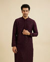 Wine Red Jaal Sequinned Kurta Set