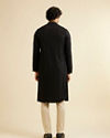 alt message - Manyavar Men Charcoal Black Chikankari Sequinned Kurta Set image number 4