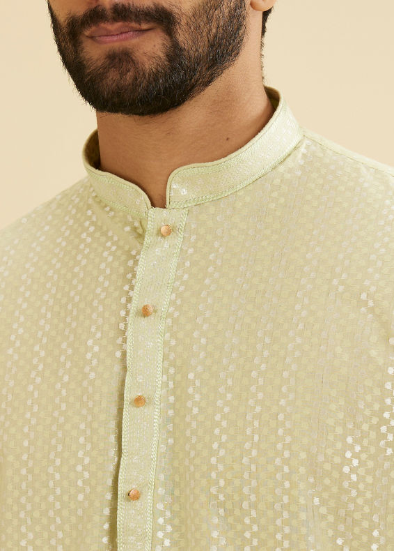 Manyavar Men Enthralling Light Mid Green Kurta Pajama