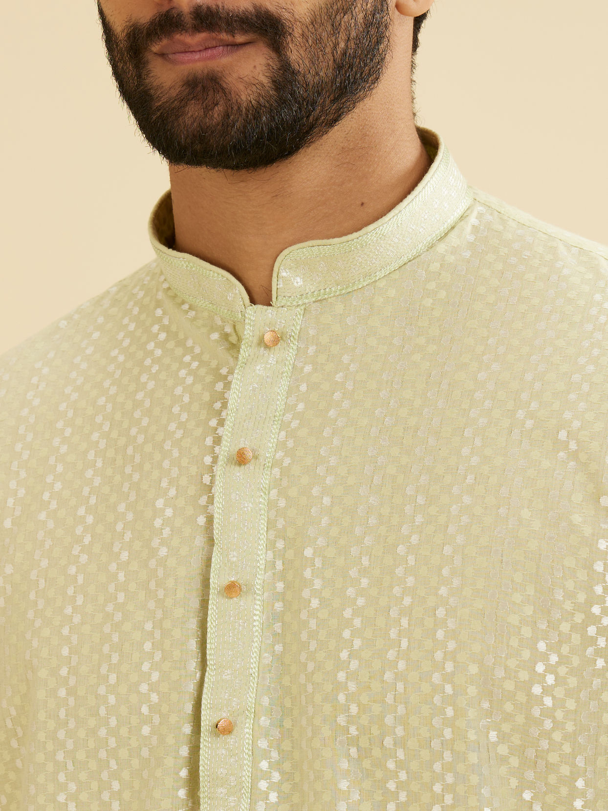 Manyavar Men Enthralling Light Mid Green Kurta Pajama
