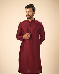 Manyavar Men Maroon Majesty Kurta Pajama