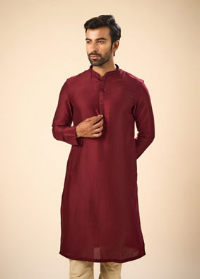 Manyavar Men Maroon Majesty Kurta Pajama