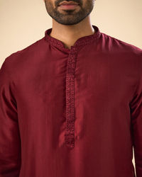 Manyavar Men Maroon Majesty Kurta Pajama