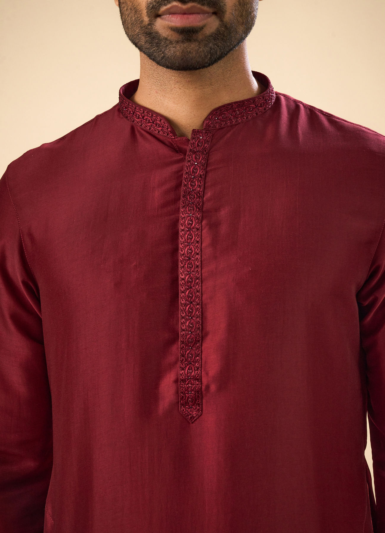 Manyavar Men Maroon Majesty Kurta Pajama