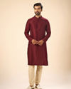 Manyavar Men Maroon Majesty Kurta Pajama