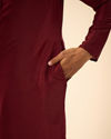 Manyavar Men Maroon Majesty Kurta Pajama