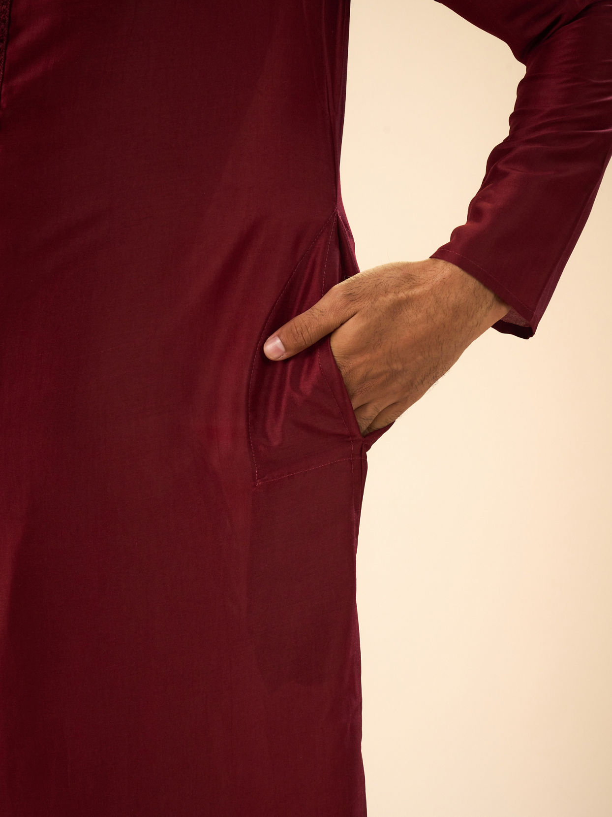 Manyavar Men Maroon Majesty Kurta Pajama