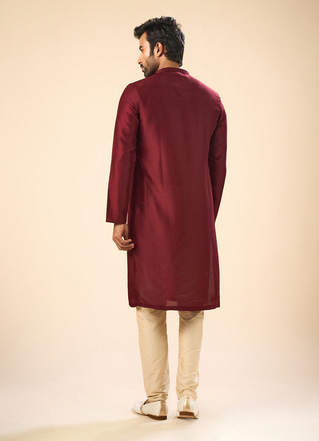 Manyavar Men Maroon Majesty Kurta Pajama
