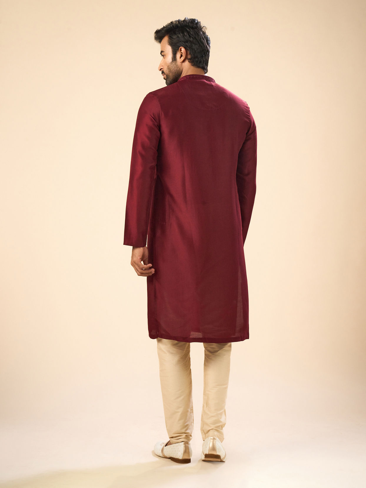 Manyavar Men Maroon Majesty Kurta Pajama