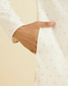 Manyavar Men Warm White Floral Buta Patterned Kurta Set