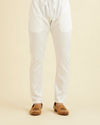 Manyavar Men Warm White Floral Buta Patterned Kurta Set