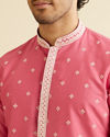 Manyavar Men Rani Pink Buta Embroidered Kurta Set