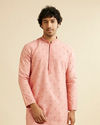 Manyavar Men Dusty Pink Buta Embroidered Kurta Set