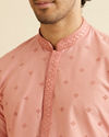 Manyavar Men Dusty Pink Buta Embroidered Kurta Set