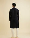 Manyavar Men Charcoal Black Chikankari Kurta Set with Sequin Work