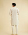 Manyavar Men Soft Beige Chikankari Sequin Embellished Kurta Set