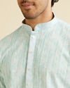 Manyavar Men Aqua Green Sequin Embellished Kurta Set