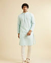 Manyavar Men Aqua Green Sequin Embellished Kurta Set image number 2