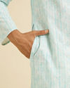 Manyavar Men Aqua Green Sequin Embellished Kurta Set