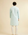 Manyavar Men Aqua Green Sequin Embellished Kurta Set image number 4