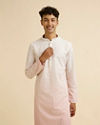 alt message - Manyavar Men Pink Ombre Dyed Chikankari Kurta Set image number 0