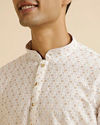 Manyavar Men Pink Ombre Dyed Chikankari Kurta Set