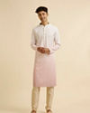 Manyavar Men Pink Ombre Dyed Chikankari Kurta Set