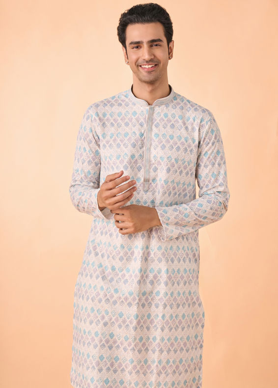 Manyavar Men Elegant Warm Cream Kurta Pajama