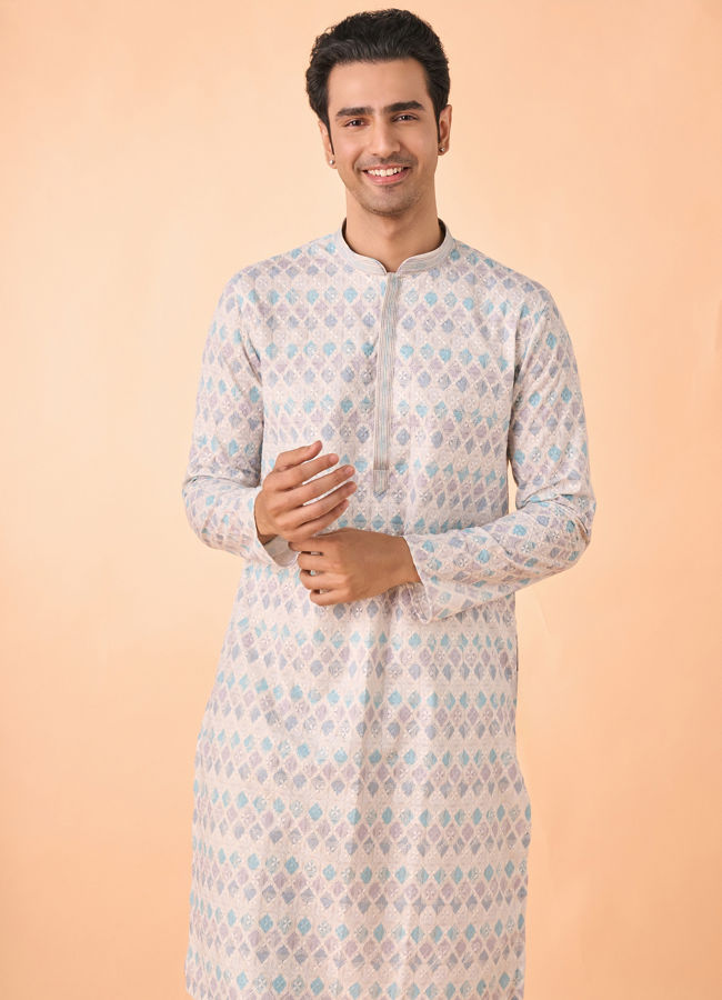 Manyavar Men Elegant Warm Cream Kurta Pajama