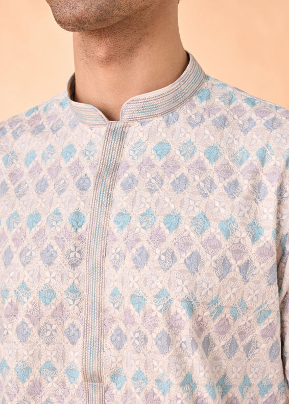 Manyavar Men Elegant Warm Cream Kurta Pajama