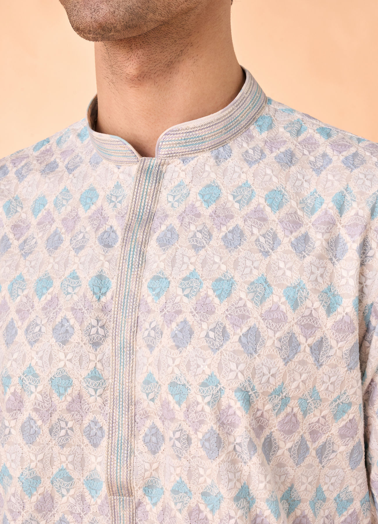 Manyavar Men Elegant Warm Cream Kurta Pajama