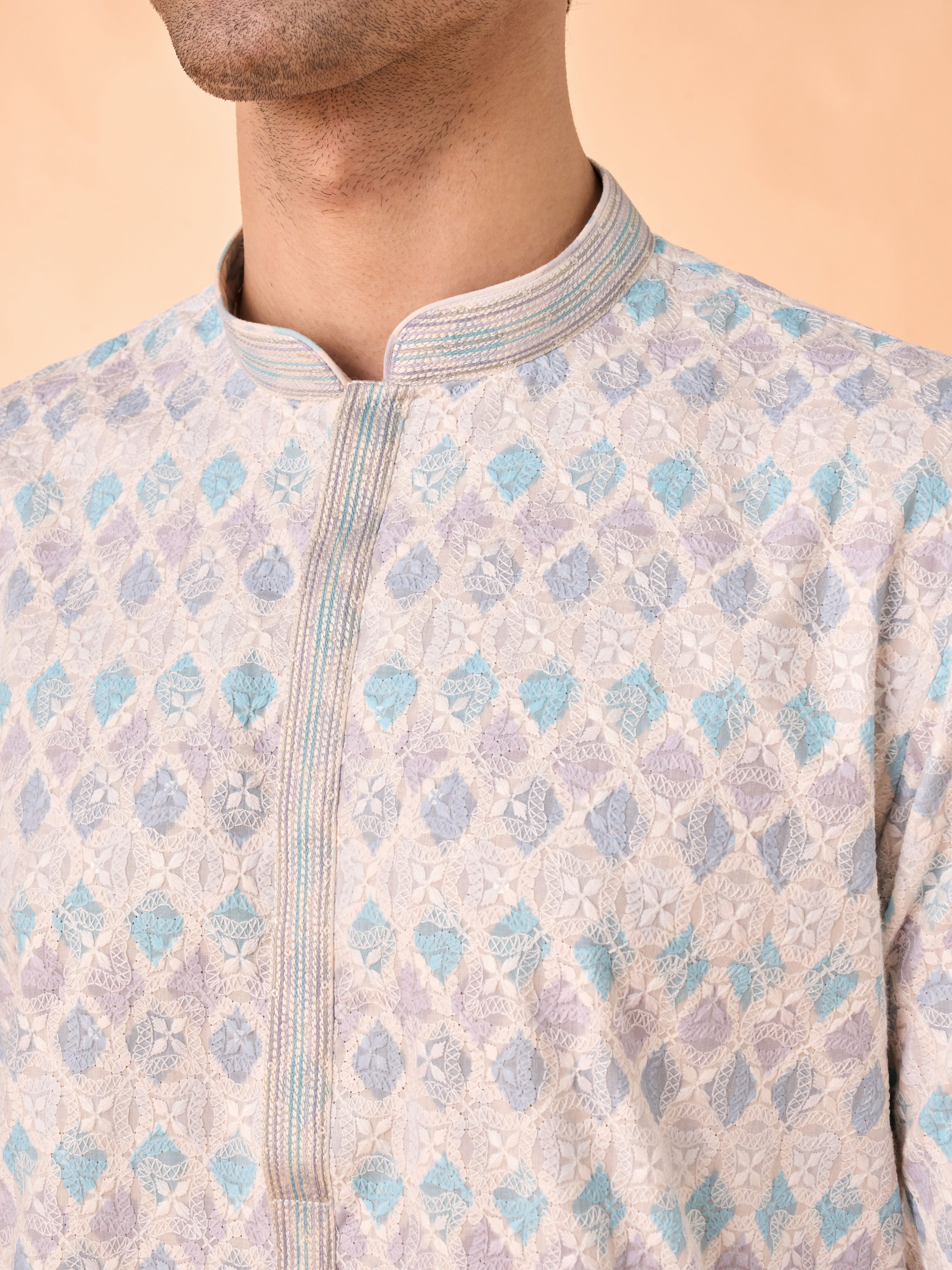 Manyavar Men Elegant Warm Cream Kurta Pajama