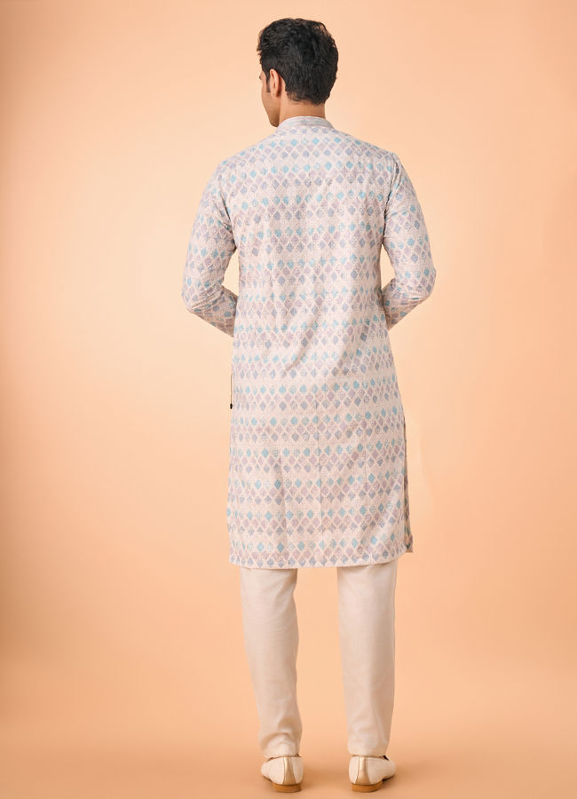 Manyavar Men Elegant Warm Cream Kurta Pajama