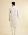 Manyavar Men Warm White Chikankari Inspired Sequinned Kurta Set