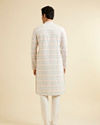 alt message - Manyavar Men Warm White Chikankari Inspired Sequinned Kurta Set image number 4