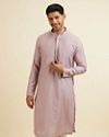 Manyavar Men Lilac Jaal Patterned Sequined Kurta Set image number 0