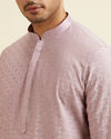 Manyavar Men Lilac Jaal Patterned Sequined Kurta Set image number 1