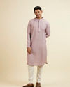 Manyavar Men Lilac Jaal Patterned Sequined Kurta Set image number 2