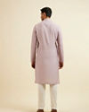 Manyavar Men Lilac Jaal Patterned Sequined Kurta Set image number 4