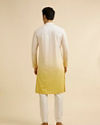 alt message - Manyavar Men Yellow Ombre Dyed Chikankari Kurta Set image number 3