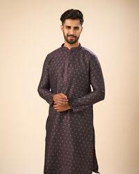 Manyavar Men Regal Purple Brocade Kurta Pajama
