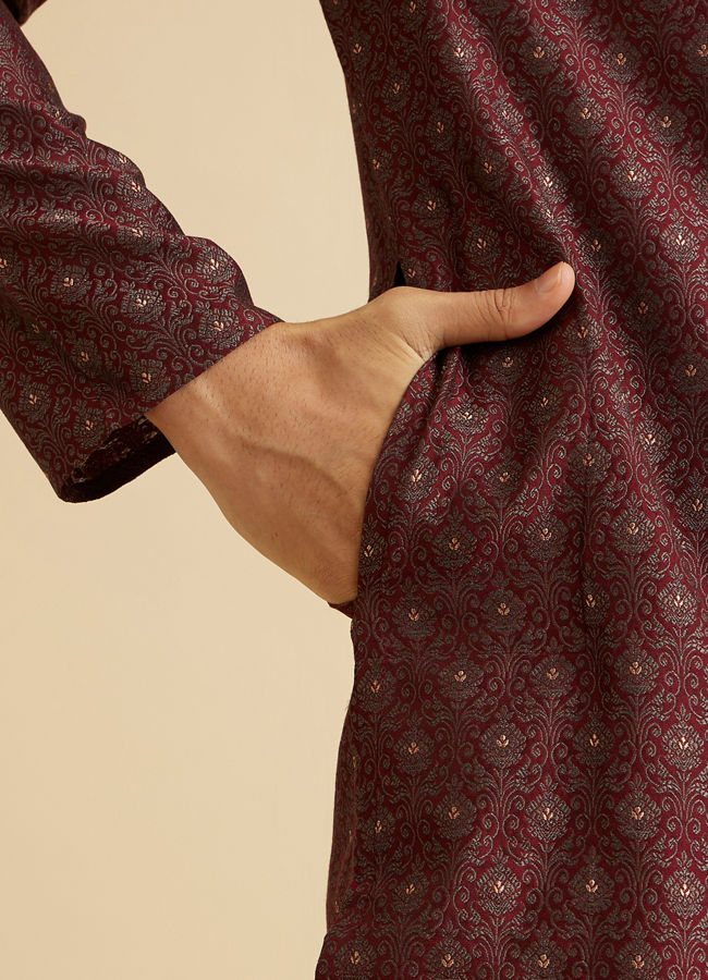 Manyavar Men Marvellous Maroon Kurta Pajama