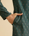Manyavar Men Emerald Elegance Brocade Kurta Pajama